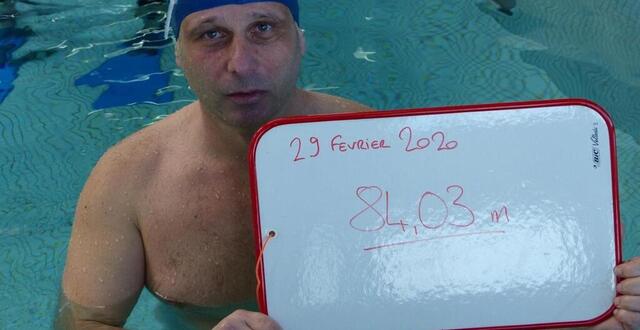 photo le guingampais pascal mazé est désormais le détenteur du record du monde de marche en apnée.